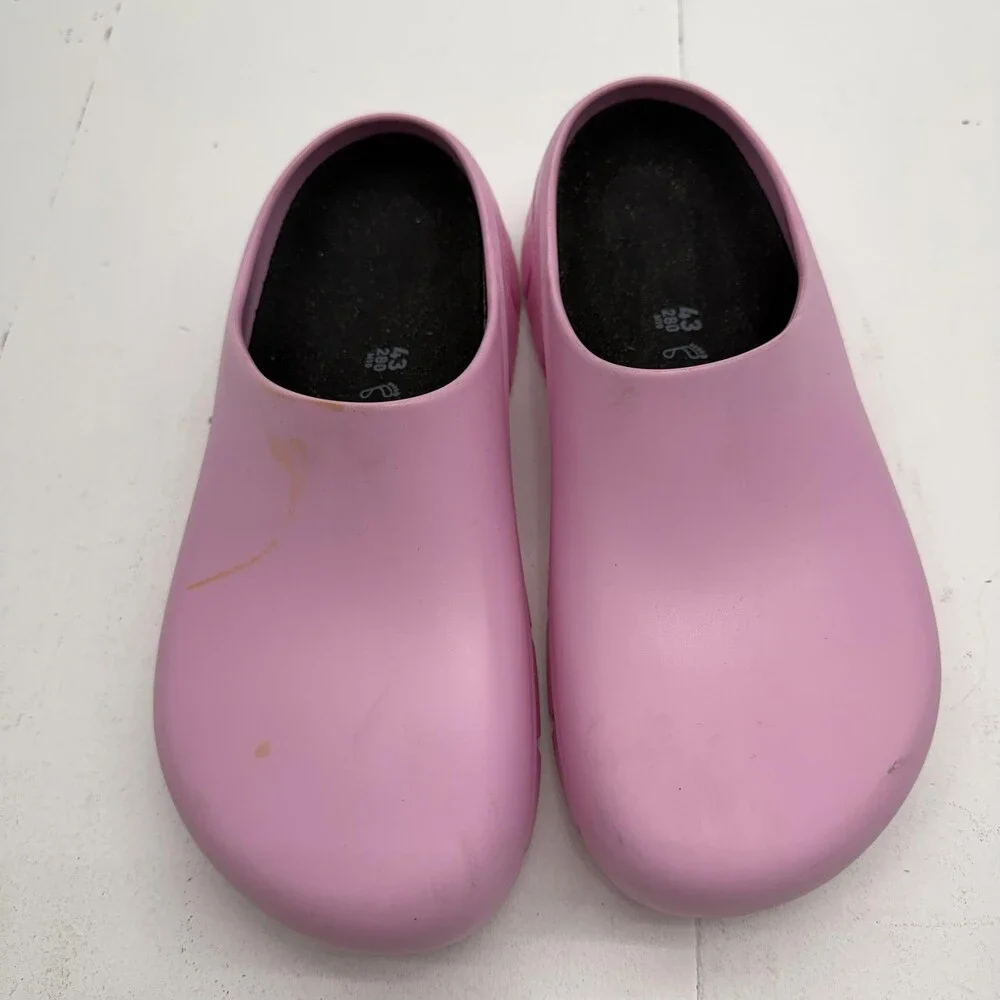 Birkenstock Super Birki Clog Sandals Mens Size 10 Pink Slip Resistant Work Shoes